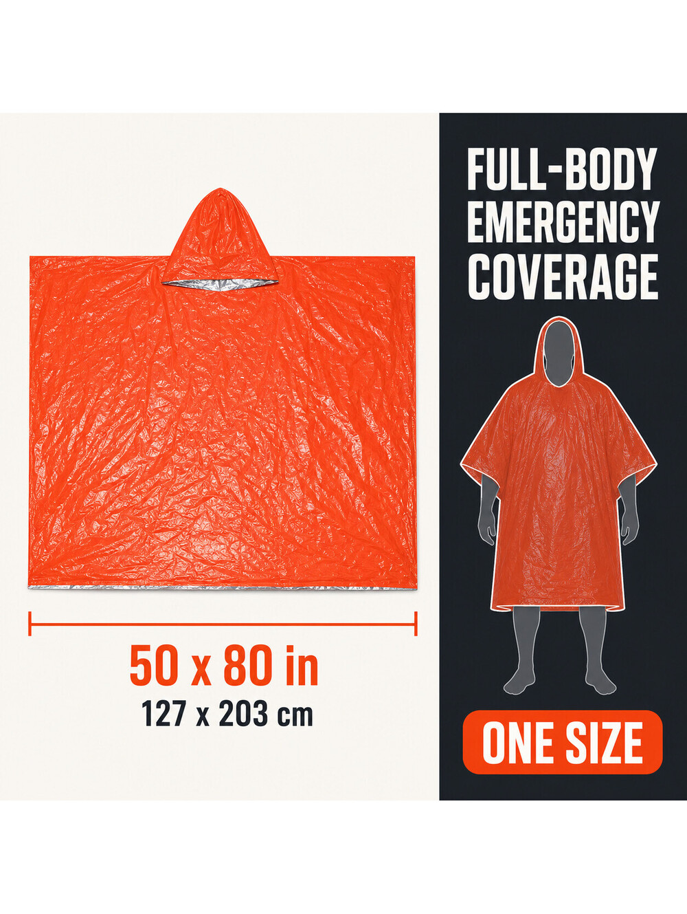 4X Pack Emergency Poncho Whistle Survival Kits Family Car Camping Preparedness - Picture 10 of 13